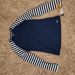 Small Field and Stream Striped Navy White Long Sleeve Top
